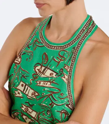 ALÉMAIS Alémais Fish Sticks printed linen minidress | Thumbnail 5