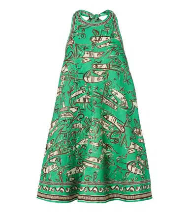 ALÉMAIS Alémais Fish Sticks printed linen minidress | Thumbnail 1