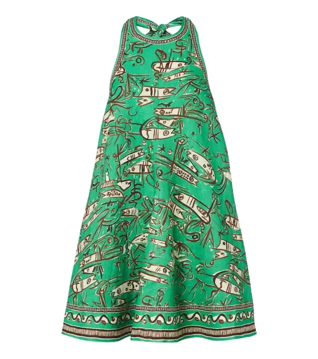 Alemais Alémais Fish Sticks printed linen minidress
