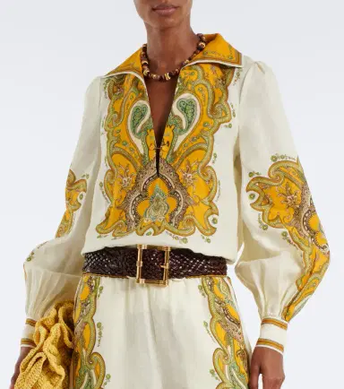 ALÉMAIS Alémais Porter printed linen blouse | Thumbnail 3 ALÉMAIS Alémais Porter printed linen blouse | Thumbnail 3