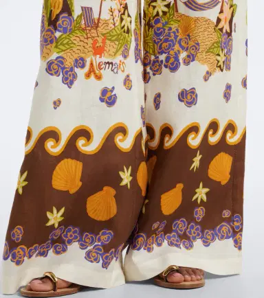 ALÉMAIS Alémais Island Cove printed linen wide-leg pants | Thumbnail 4 ALÉMAIS Alémais Island Cove printed linen wide-leg pants | Thumbnail 4