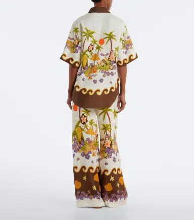 ALÉMAIS Alémais Island Cove printed linen wide-leg pants | Thumbnail 5 ALÉMAIS Alémais Island Cove printed linen wide-leg pants | Thumbnail 5