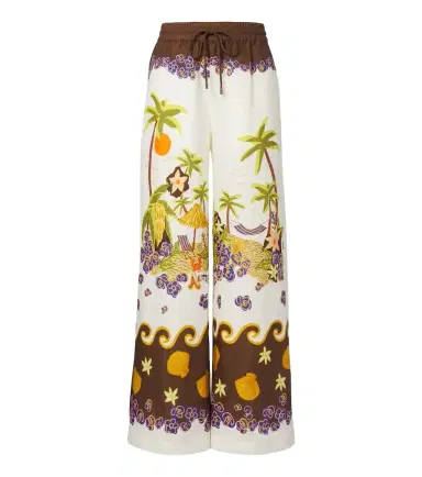 ALÉMAIS Alémais Island Cove printed linen wide-leg pants | Thumbnail 1 ALÉMAIS Alémais Island Cove printed linen wide-leg pants | Thumbnail 1