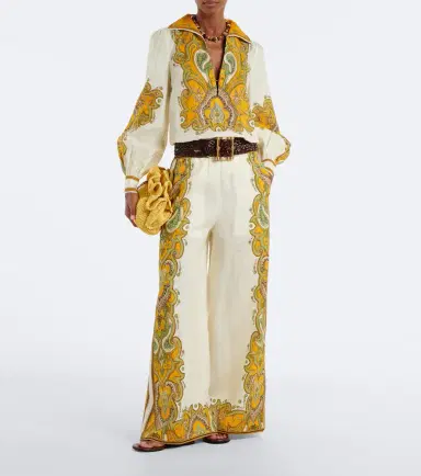 ALÉMAIS Alémais Porter printed linen wide-leg pants | Thumbnail 5 ALÉMAIS Alémais Porter printed linen wide-leg pants | Thumbnail 5