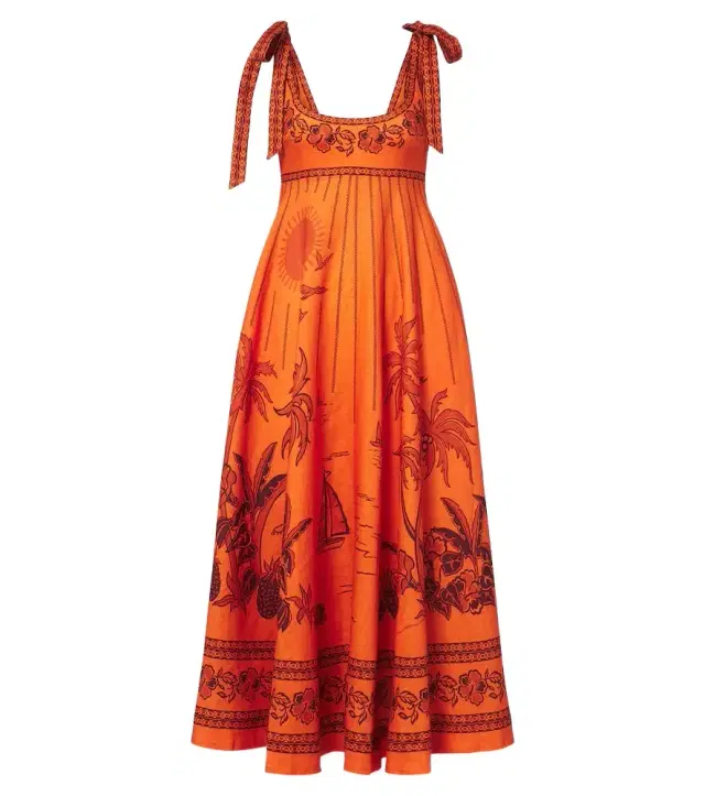 Alemais Alémais Boathouse printed linen midi dress