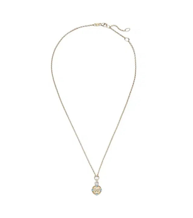 FoundRae Reverie 18kt gold pendant necklace with diamonds and topaz