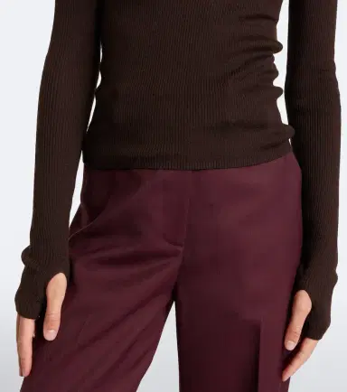 The Frankie Shop Sade ribbed-knit wool and silk half-zip sweater | Thumbnail 2