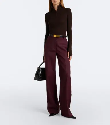 The Frankie Shop Sade ribbed-knit wool and silk half-zip sweater | Thumbnail 4