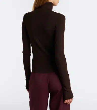 The Frankie Shop Sade ribbed-knit wool and silk half-zip sweater | Thumbnail 5