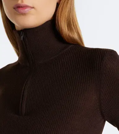 The Frankie Shop Sade ribbed-knit wool and silk half-zip sweater | Thumbnail 6
