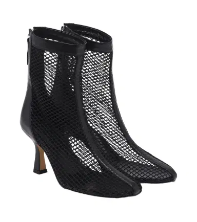 Souliers Martinez Fira leather-trimmed mesh ankle boots | Thumbnail 1 Souliers Martinez Fira leather-trimmed mesh ankle boots | Thumbnail 1