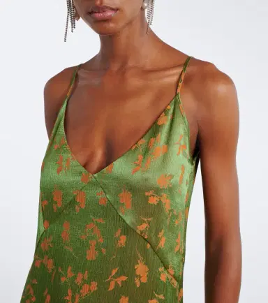 Dries Van Noten Floral jacquard satin slip dress | Thumbnail 3 Dries Van Noten Floral jacquard satin slip dress | Thumbnail 3