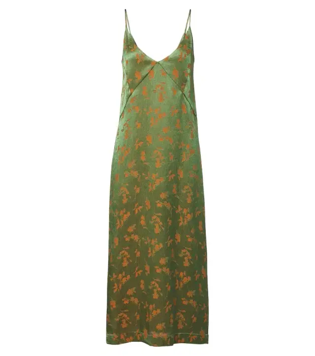 Dries Van Noten Floral jacquard satin slip dress