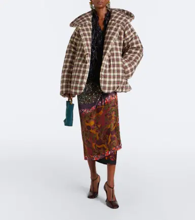 Dries Van Noten Gingham hooded cotton puffer jacket | Thumbnail 2