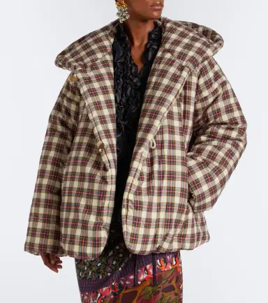 Dries Van Noten Gingham hooded cotton puffer jacket | Thumbnail 4