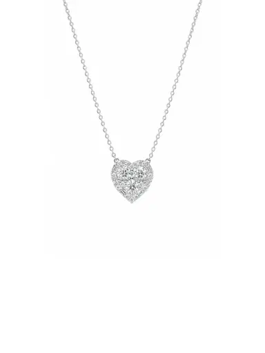 Wish Fine Jewelry 0.597ct Diamond 18K Gold Heart Pendant Chain Necklace | Thumbnail 1 Wish Fine Jewelry 0.597ct Diamond 18K Gold Heart Pendant Chain Necklace | Thumbnail 1