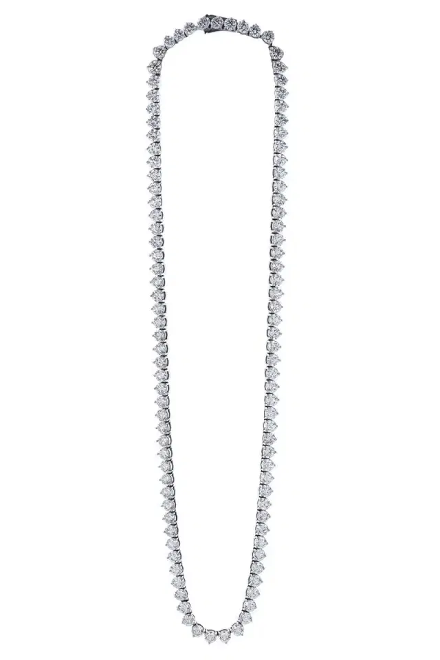 WITH LOVE TRAVEL Lab-Grown Diamond Three Prong Tennis Necklace