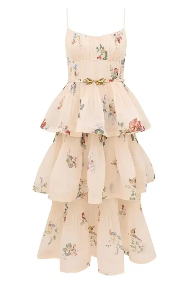 Zimmermann Pleated Tiered Midi Dress