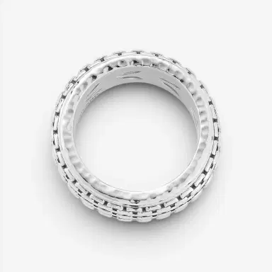 JAI JAI Sterling Silver Artisan Textured Spinner Men's Ring JJH3056MR - by The Solist | Thumbnail 3