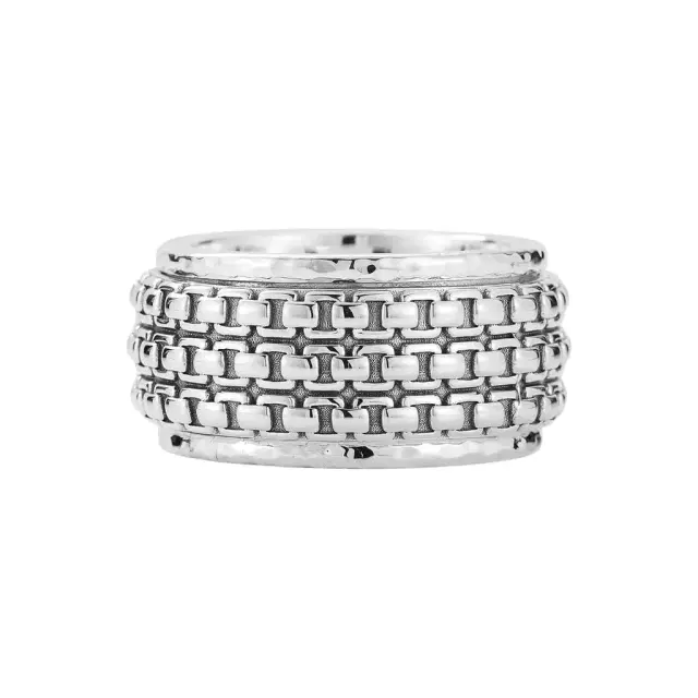 JAI JAI Sterling Silver Artisan Textured Spinner Men's Ring JJH3056MR - by The Solist