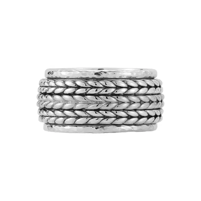 JAI JAI Sterling Silver Artisan Textured Spinner Men's Ring JJH5026MR - by The Solist