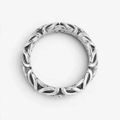 JAI JAI Sterling Silver Basketweave Byzantine Men's Band Ring JJH5015MR - by The Solist | Thumbnail 4 JAI JAI Sterling Silver Basketweave Byzantine Men's Band Ring JJH5015MR - by The Solist | Thumbnail 4
