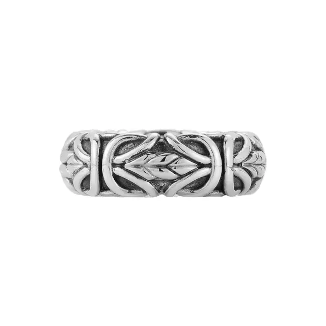 JAI JAI Sterling Silver Basketweave Byzantine Men's Band Ring JJH5015MR - by The Solist