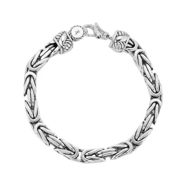 JAI JAI Sterling Silver Byzantine Men's Chain Bracelet JJH1032MB - L by The Solist