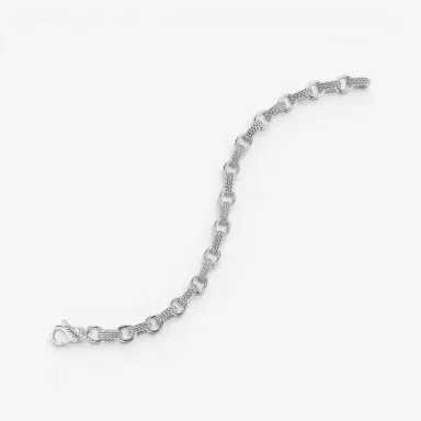 JAI JAI Sterling Silver Textured Men's Link Bracelet JJH3040MB - S by The Solist | Thumbnail 2