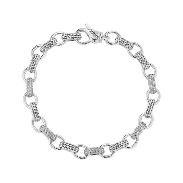 JAI JAI Sterling Silver Textured Men's Link Bracelet JJH3040MB - M by The Solist