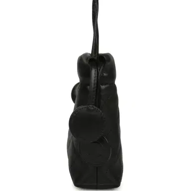 Chanel Chanel CC Drawstring Clutch with Leather Strap Black Lambskin Gold Hardware | Thumbnail 3