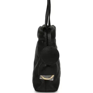 Chanel Chanel CC Drawstring Clutch with Leather Strap Black Lambskin Gold Hardware | Thumbnail 5