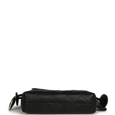 Chanel Chanel CC Drawstring Clutch with Leather Strap Black Lambskin Gold Hardware | Thumbnail 7