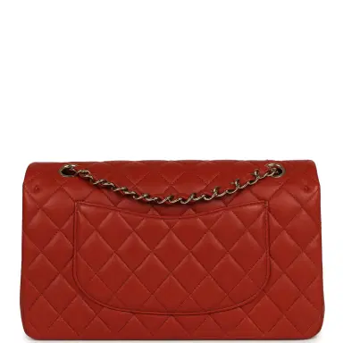 Chanel Chanel Medium Classic Double Flap Bag Dark Orange Lambskin Light Gold Hardware | Thumbnail 4 Chanel Chanel Medium Classic Double Flap Bag Dark Orange Lambskin Light Gold Hardware | Thumbnail 4