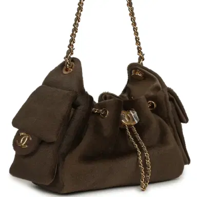 Chanel Chanel Mini 25 Hobo Bag Dark Khaki Pony Hair Gold Hardware | Thumbnail 2