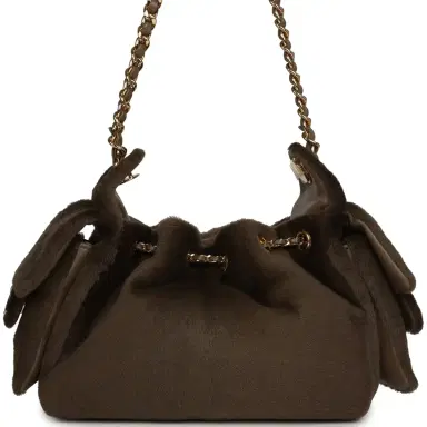 Chanel Chanel Mini 25 Hobo Bag Dark Khaki Pony Hair Gold Hardware | Thumbnail 4