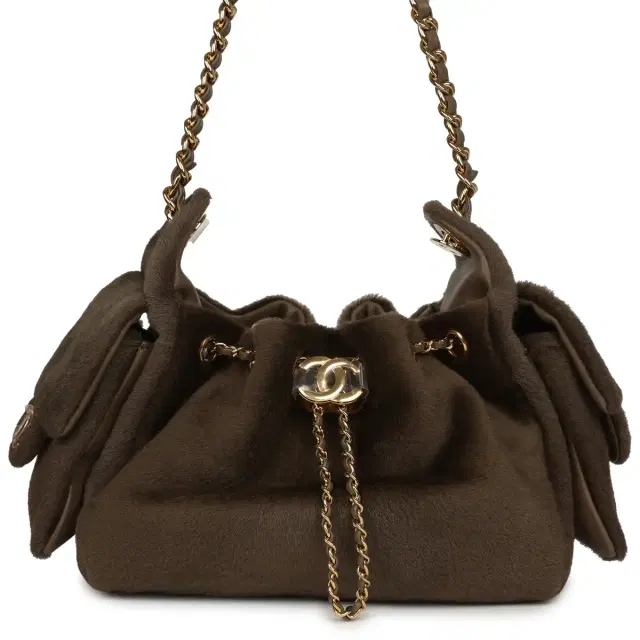 Chanel Chanel Mini 25 Hobo Bag Dark Khaki Pony Hair Gold Hardware