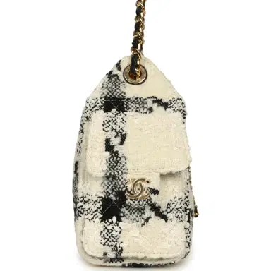 Chanel Chanel Mini 25 Hobo Bag White, Black Tweed Gold Hardware | Thumbnail 3 Chanel Chanel Mini 25 Hobo Bag White, Black Tweed Gold Hardware | Thumbnail 3