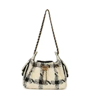 Chanel Chanel Mini 25 Hobo Bag White, Black Tweed Gold Hardware | Thumbnail 7 Chanel Chanel Mini 25 Hobo Bag White, Black Tweed Gold Hardware | Thumbnail 7