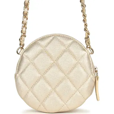 Chanel Chanel Mini CC Camellia Round Clutch With Chain Metallic Gold Lambskin Light Gold Hardware | Thumbnail 4 Chanel Chanel Mini CC Camellia Round Clutch With Chain Metallic Gold Lambskin Light Gold Hardware | Thumbnail 4