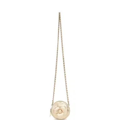 Chanel Chanel Mini CC Camellia Round Clutch With Chain Metallic Gold Lambskin Light Gold Hardware | Thumbnail 8 Chanel Chanel Mini CC Camellia Round Clutch With Chain Metallic Gold Lambskin Light Gold Hardware | Thumbnail 8