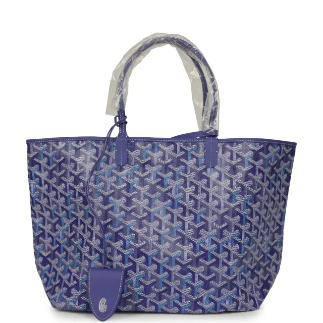 goyard Goyard Goyardine Blueberry Purple Saint Louis PM Tote Palladium Hardware