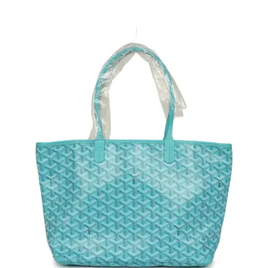 goyard Goyard Goyardine Canvas Turquoise Artois PM Tote Palladium Hardware | Thumbnail 4
