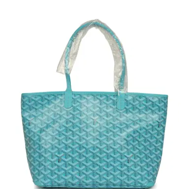 goyard Goyard Goyardine Canvas Turquoise Artois PM Tote Palladium Hardware | Thumbnail 1