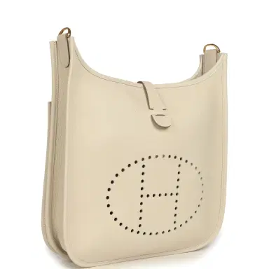 HERMÈS Hermes Evelyne III PM Craie Clemence Gold Hardware | Thumbnail 2 HERMÈS Hermes Evelyne III PM Craie Clemence Gold Hardware | Thumbnail 2