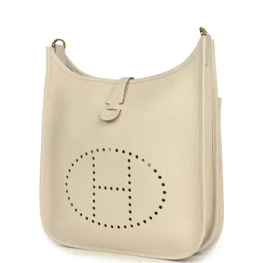 HERMÈS Hermes Evelyne III PM Craie Clemence Gold Hardware | Thumbnail 5 HERMÈS Hermes Evelyne III PM Craie Clemence Gold Hardware | Thumbnail 5