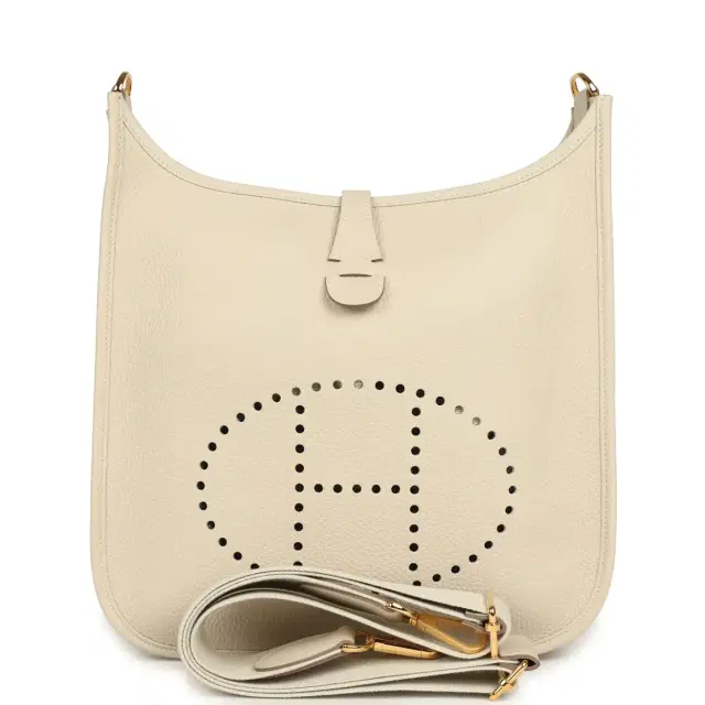 HERMÈS Hermes Evelyne III PM Craie Clemence Gold Hardware