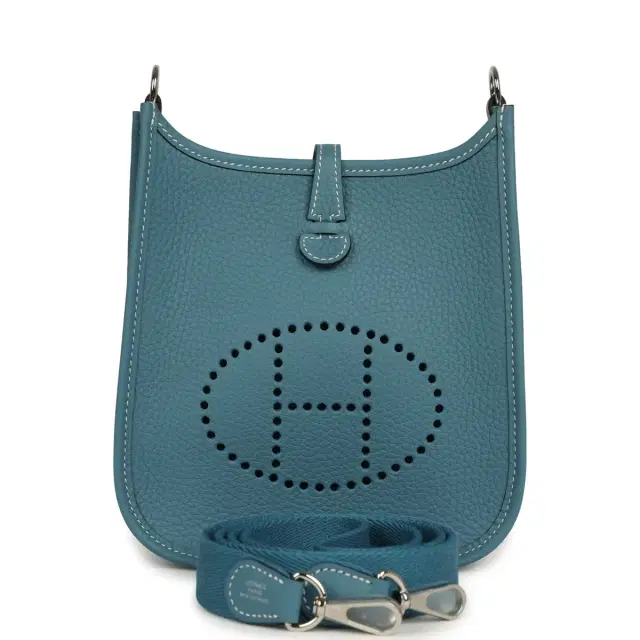 HERMÈS Hermes Evelyne TPM Blue Jean Clemence Palladium Hardware