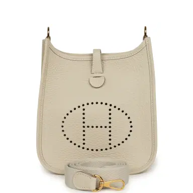 HERMÈS Hermes Evelyne TPM Craie Clemence Gold Hardware | Thumbnail 1
