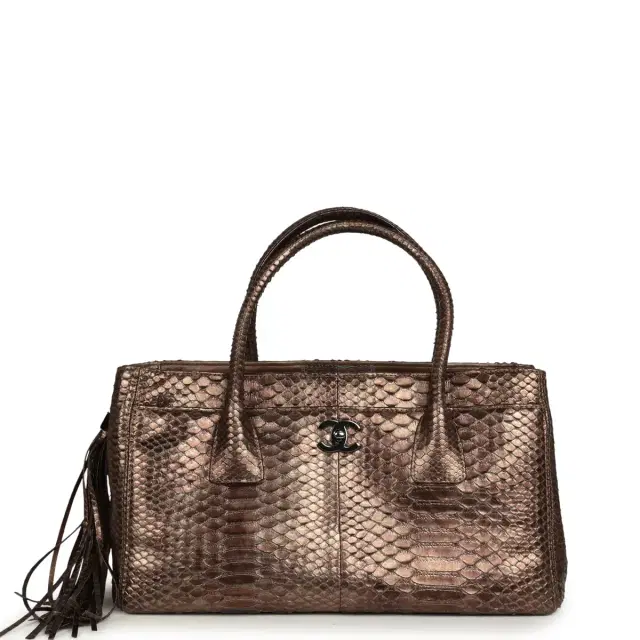 Chanel Vintage Chanel Medium Cerf Executive Tote Bag Iridescent Bronze Python Ruthenium Hardware
